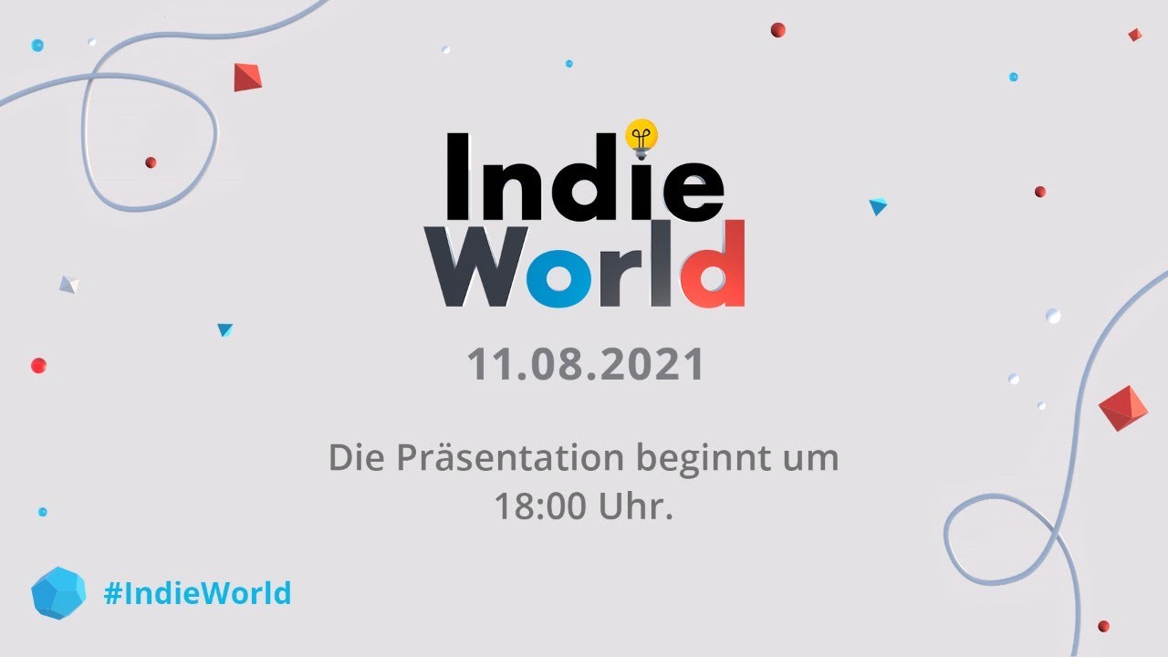 Schriftzug Indie World auf grauem Hintergrund mit Datum und Uhrzeit darunter