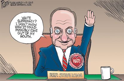 Political cartoon U.S. Steve King racist comments republicans