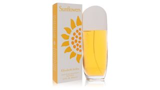Sunflowers by Elizabeth Arden next to packaging