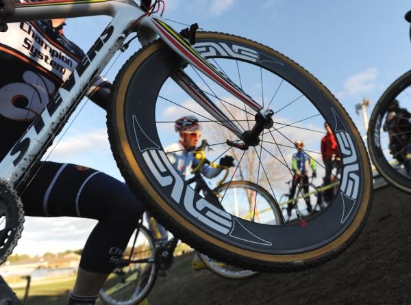 The Champion System p/b Keough Cyclo-cross team chose deep carbon despite the wind.