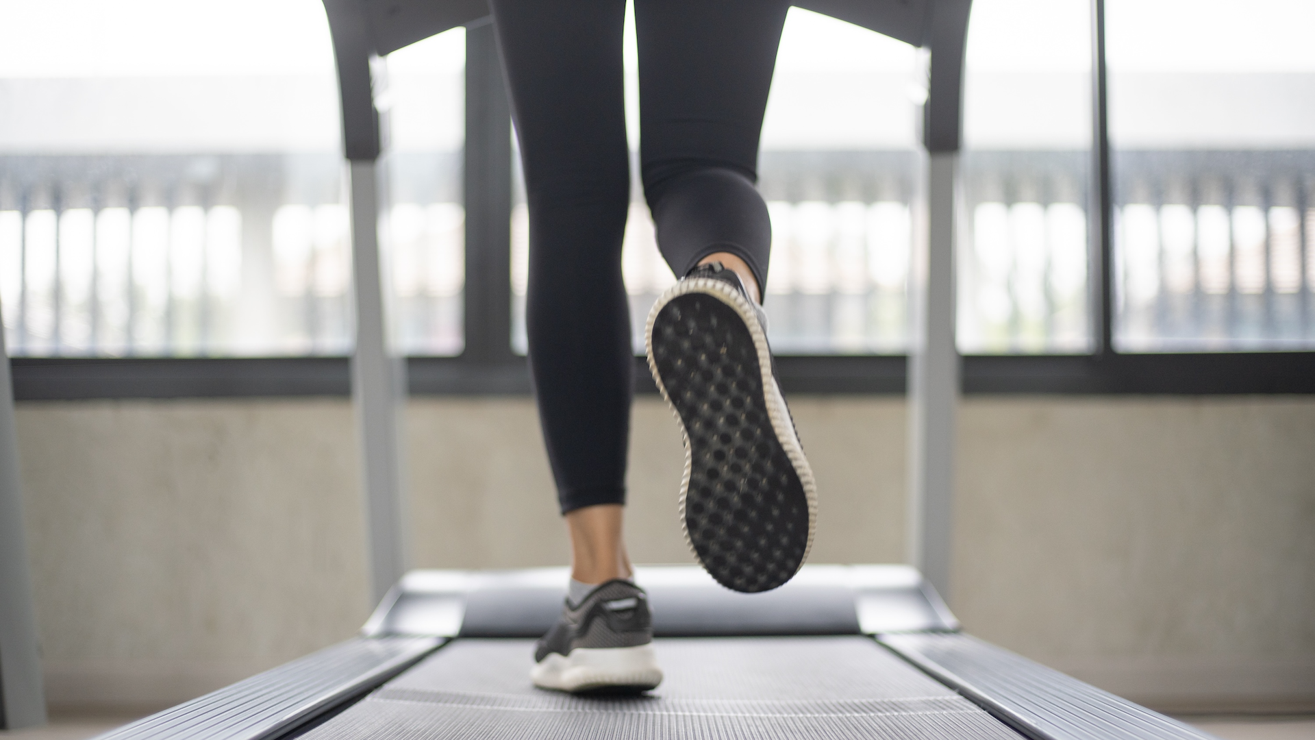 Woman running on treadmill