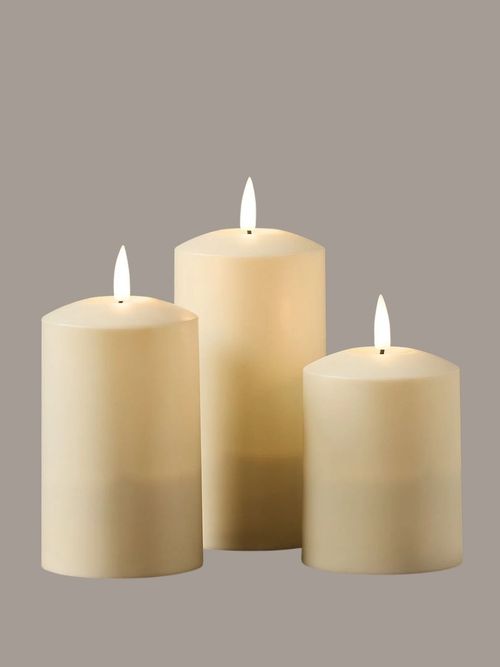 Truglow&reg; Solar Pillar Led Candle Trio