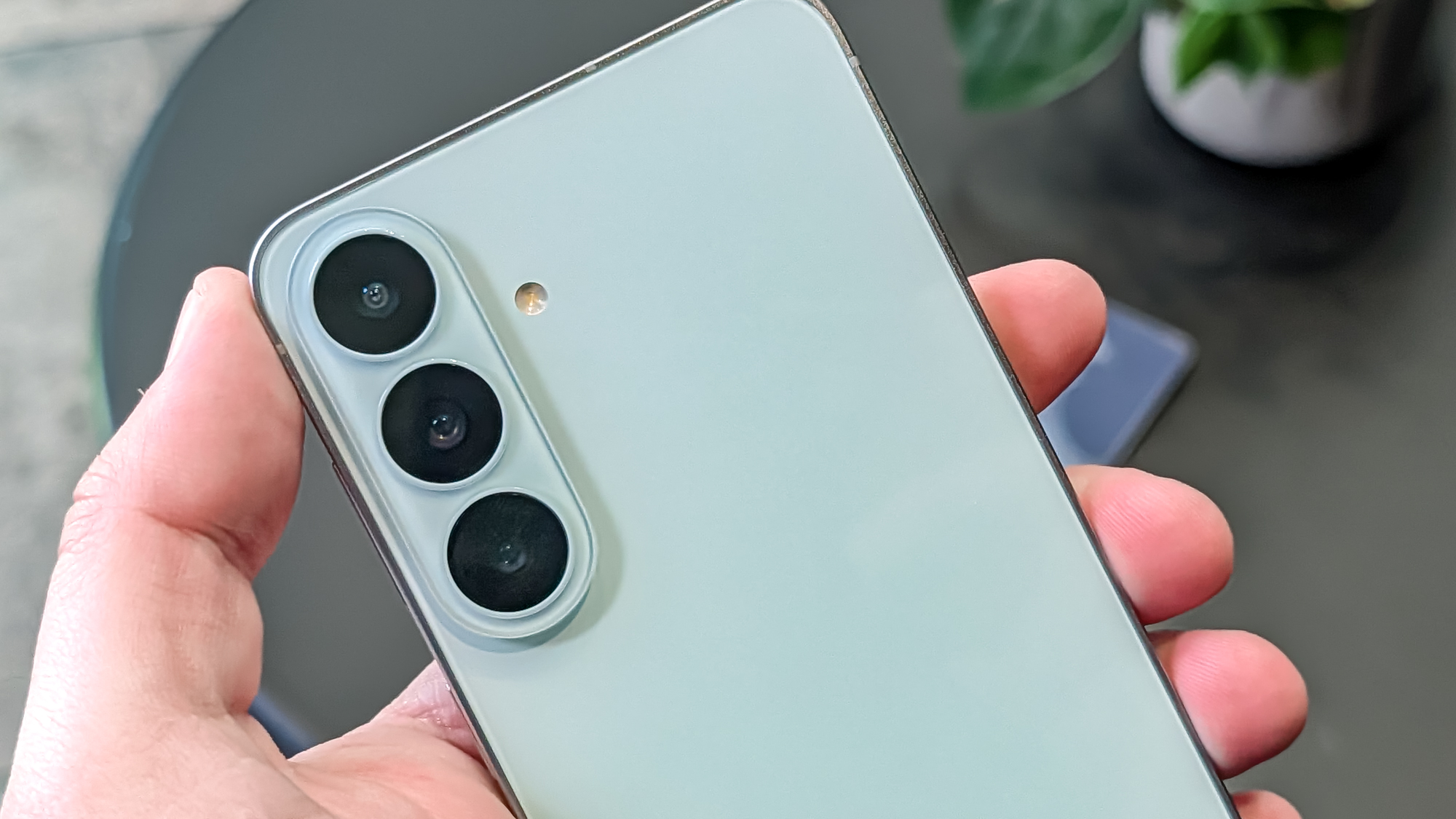 Samsung Galaxy S26 FE camera closeup.