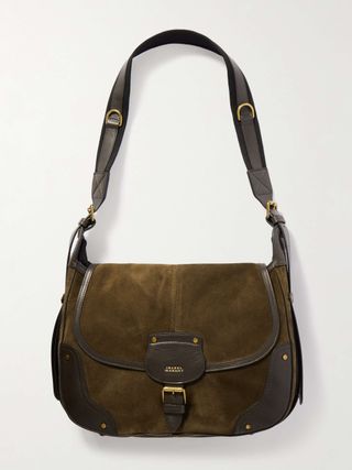 Olive Green Suede Shoulder Bag