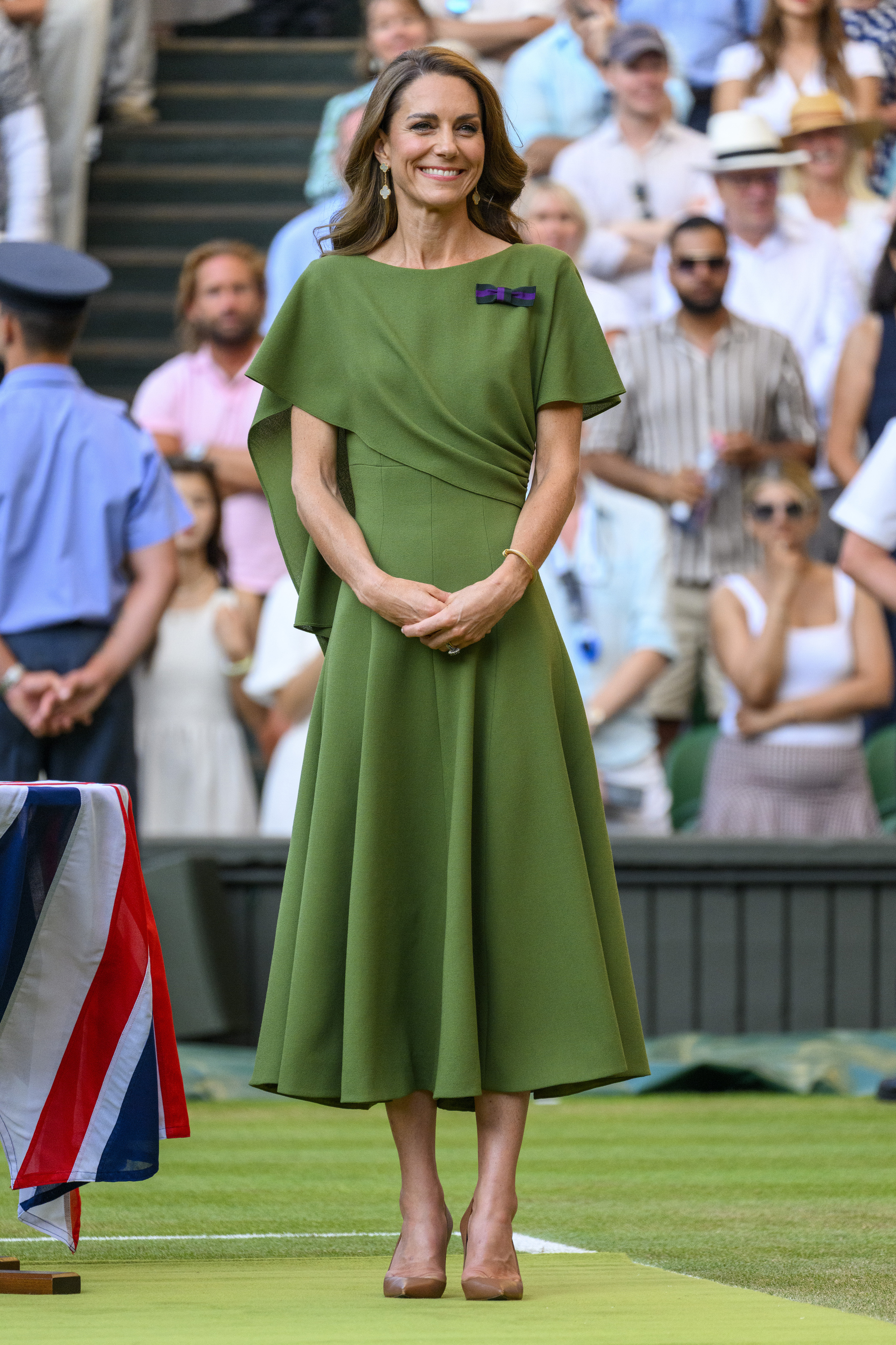 Princess Kate wearing a green dress at Wimbledon