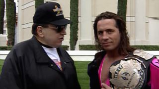 Gorilla Monsoon and Bret Hart in Smack 'Em Whack 'Em