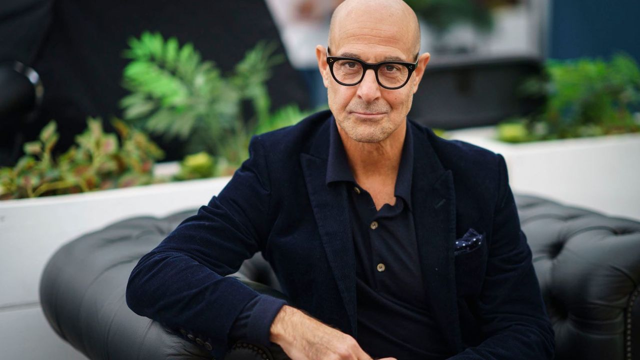 Stanley Tucci, actor, at the Cheltenham Literature Festival in Cheltenham, England. 