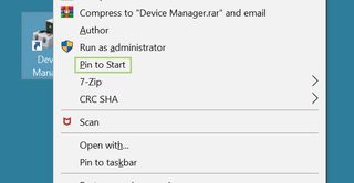 How to pin Device Manager to the Start Menu