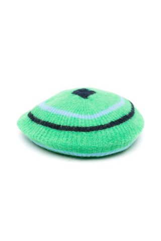 GANNI knit striped beret
