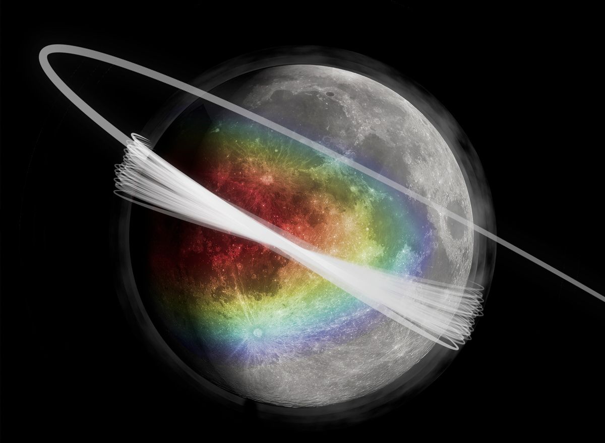 Artist&#039;s Conception of Dust Around the Moon