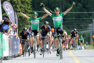 Spain's Carlos Barbero Cuesta wins stage 1 at Tour de Beauce followed by Caja Rural-Seguros RG teammate Eduard Prades.