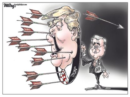 Political cartoon Donald Trump Jeb Bush 2016