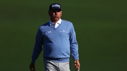 Fred Couples of the United States walks the second fairway during the second round of the 2024 Masters