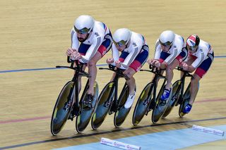 Bradley Wiggins leads Great Britain's team pursuit squad