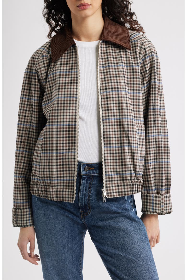 York Corduroy Collar Check Jacket