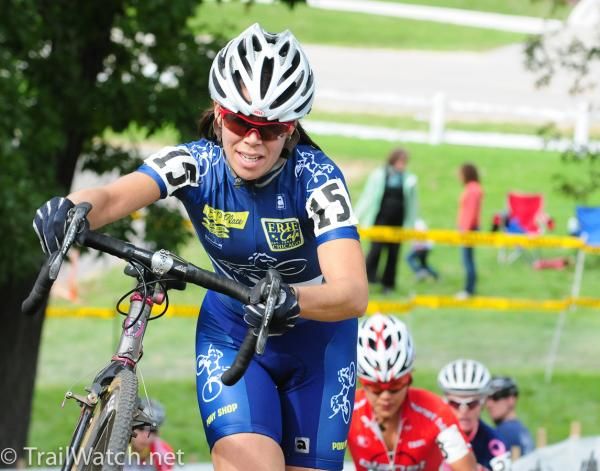 Holly Klug (Erie Cafe) running uphill