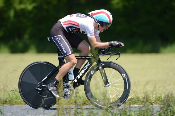 Tony Gallopin (RadioShack Leopard) would surrender his best young rider jersey to Rohan Dennis after the Dauphin&eacute; time trial
