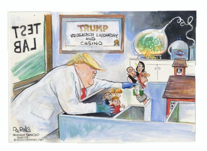 Political Cartoon U.S. Trump children coronavirus schools
