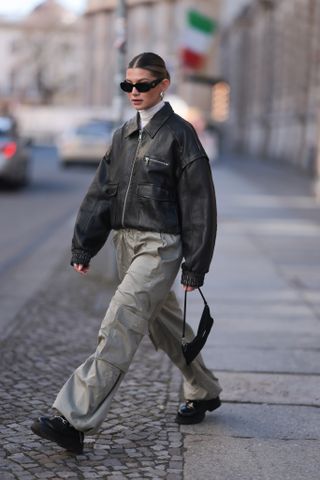 leather jacket street style
