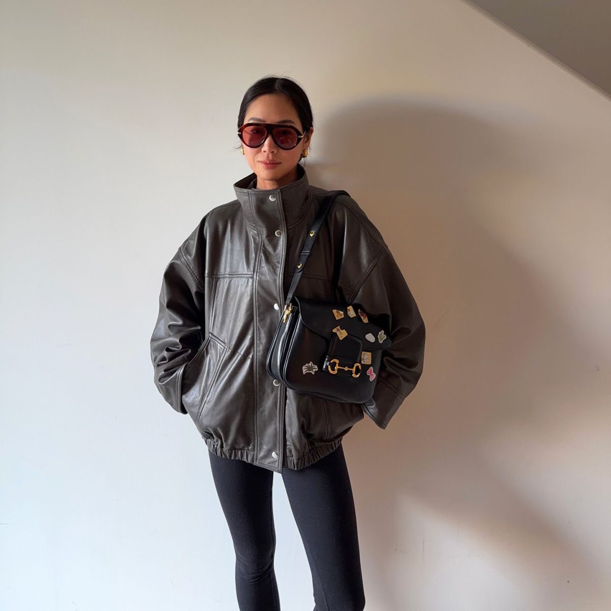 @aimeesong in a winter legging outfit trend