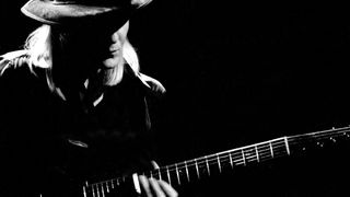 Johnny Winter (1944 - 2014) performs onstage at the Auditorium Theater, Chicago, Illinois, March 17, 1977.