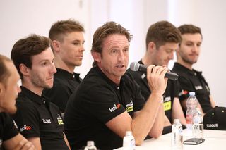 Mitchelton-Scott head sports director Matt White talks to the media at the 2019 Tour de France pre-race press conference