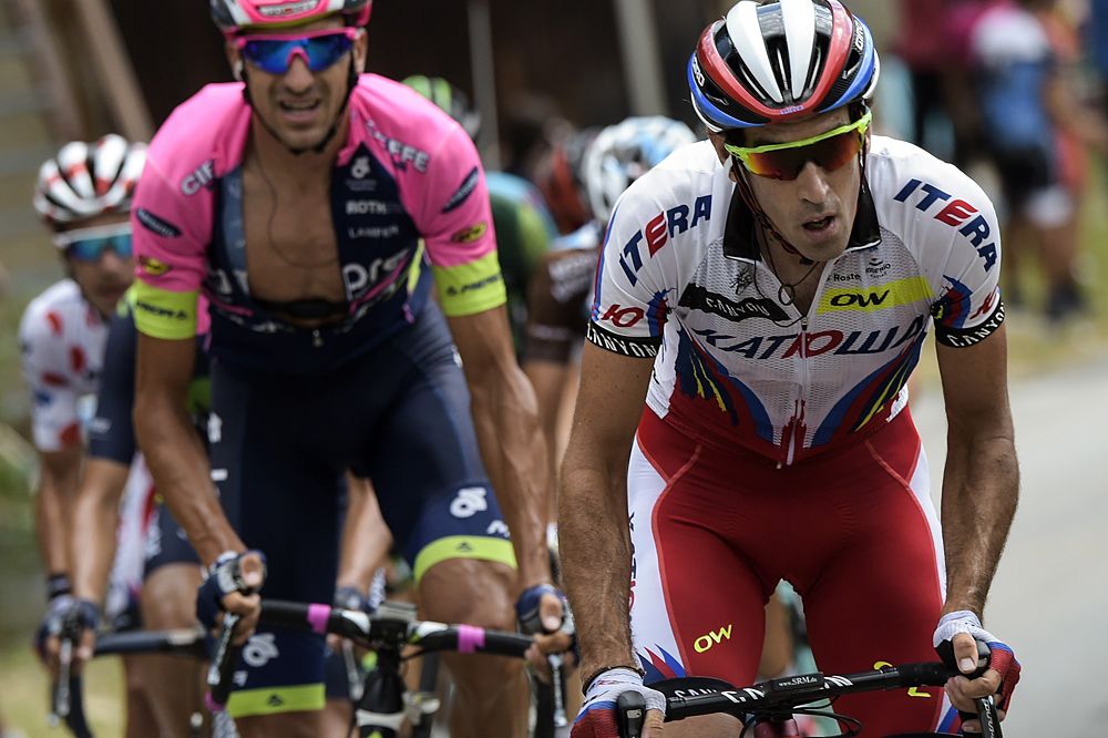 Alberto Losada (Katusha) leads the attack on stage 19