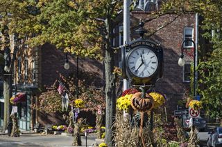 Downtown Sleepy Hollow, New York, decorated for Halloween