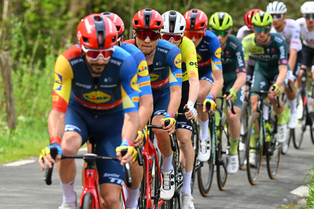 EIBAR SPAIN APRIL 06 Andrea Bagioli of Italy and Team Lidl Trek competes during the 63rd Itzulia Basque Country 2024 Stage 6 a 1378km stage from Eibar to Eibar UCIWT on April 06 2024 in Eibar Spain Photo by Tim de WaeleGetty Images