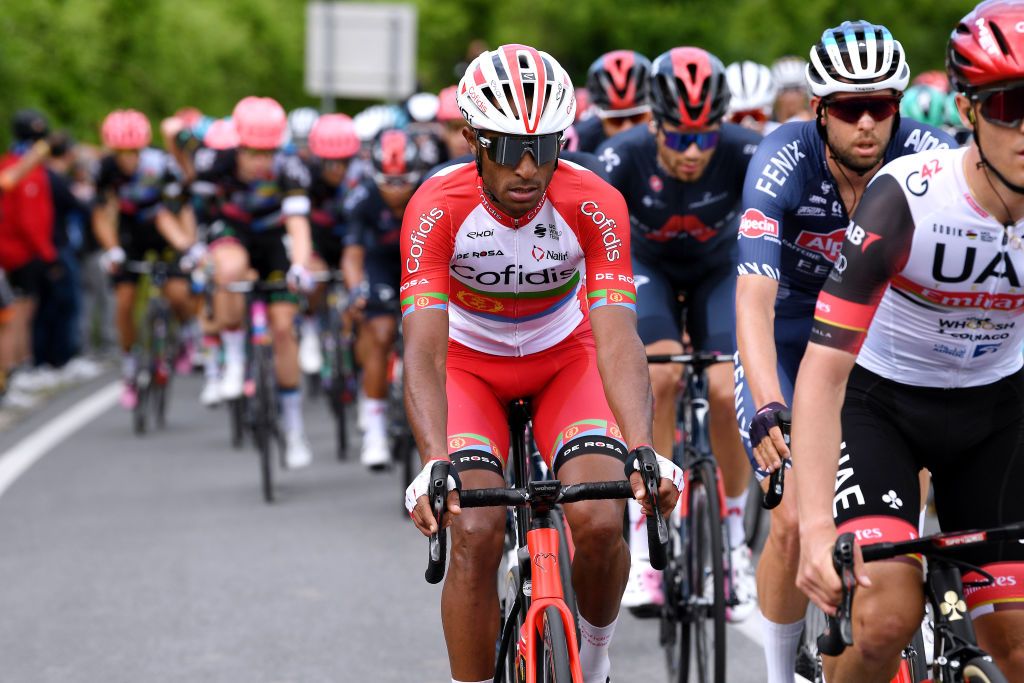FOLIGNO ITALY MAY 17 Natnael Teweldemedhin Berhane of Eritrea and Team Cofidis during the 104th Giro dItalia 2021 Stage 10 a 139km stage from LAquila to Foligno girodiitalia Giro on May 17 2021 in Foligno Italy Photo by Tim de WaeleGetty Images