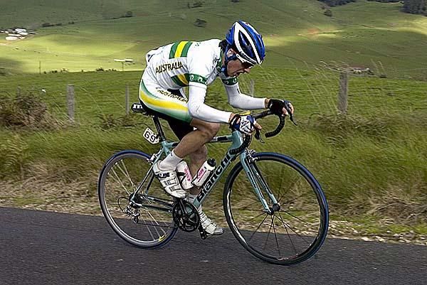 Eric Sheppard (National Junior Road Team) was the first to the top of the category one climb at Gunns Plains.