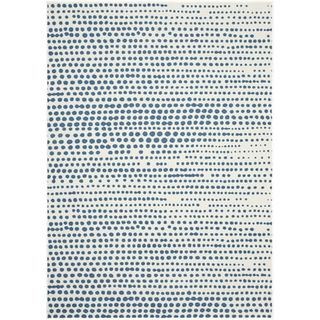 Welhome Machine Washable Rugs 5x7 (60 X 84 Inches) Area Rug for Living Room, College Dorm Rugs With Anti-Skid Latex Backing, Painter's Dot, Blue and White Rug