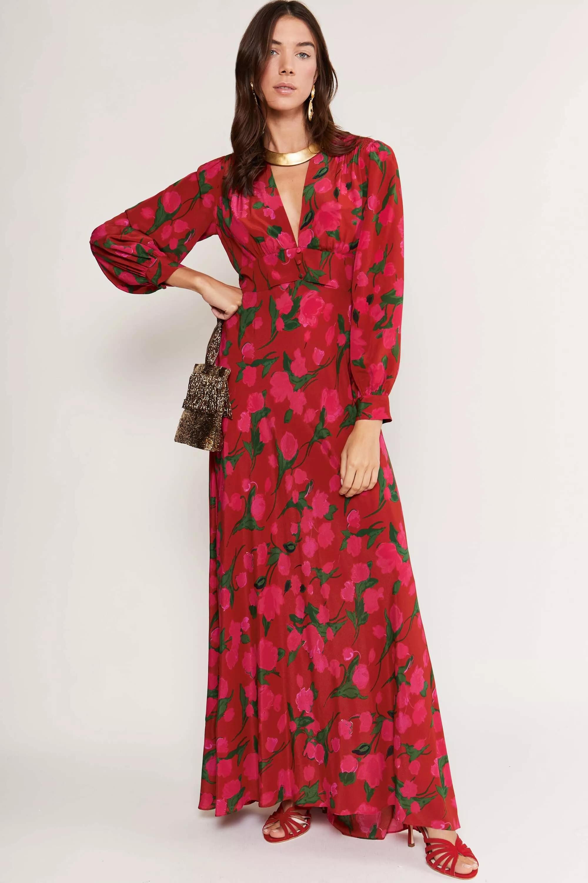 Emory in Fontainhas Floral Red
