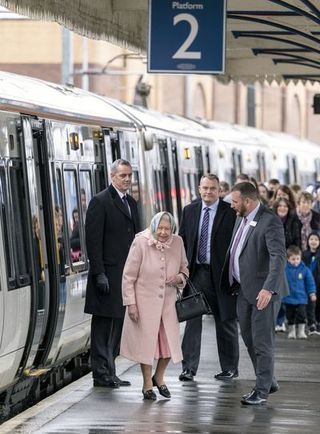 The Queen Arrives At Kings Lynn Station For Her Christmas Break At Sandringham