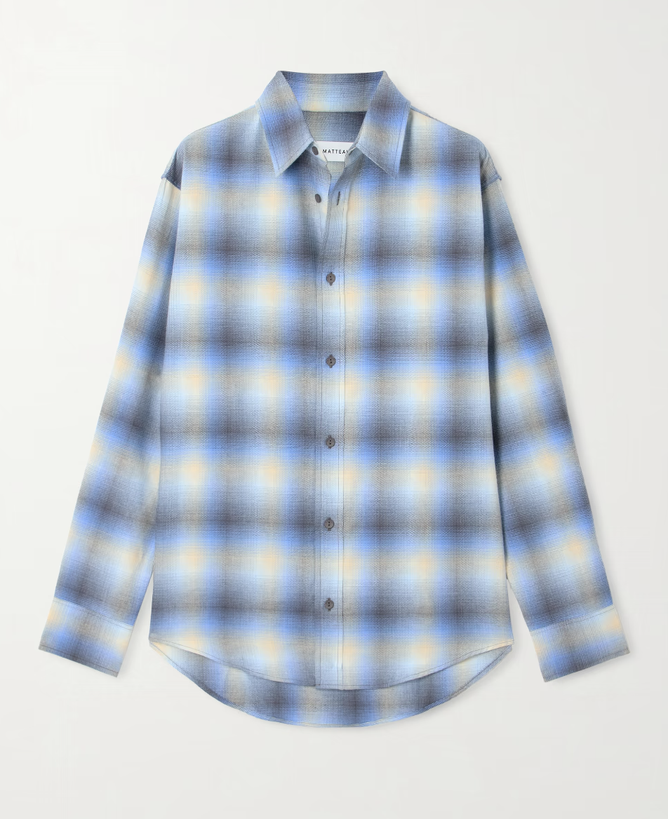Matteau, Checked cotton-flannel shirt