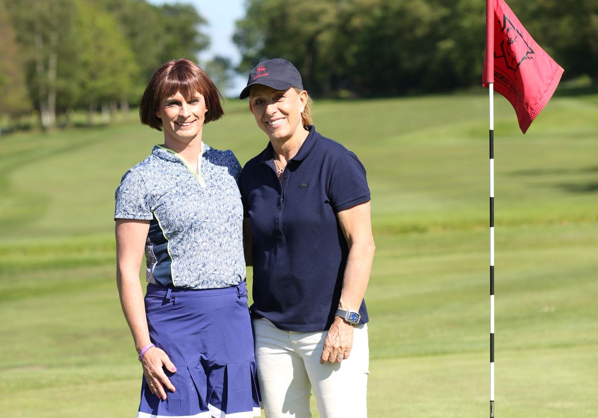 Golfer Alison Perkins with Martina Navratliova in The Trans Women Athlete Dispute