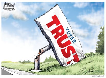 Political cartoon U.S. 2016 election voters