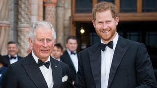 Prince Charles, Prince of Wales and Prince Harry, Duke of Sussex attend the "Our Planet" global premiere