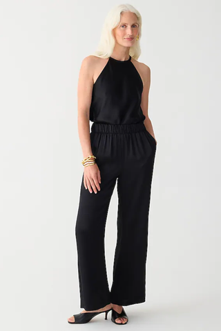 Jennifer Lawrence Fall Outfit | J.Crew Astrid wide-leg pant in luster crepe