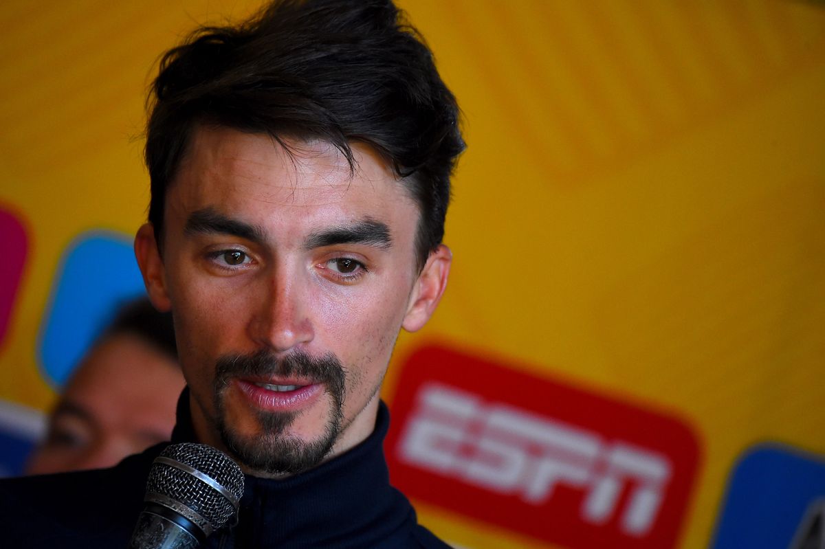 Julian Alaphilippe speaks at the 2020 Tour Colombia 2.1 press conference