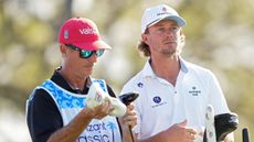 Austin Smotherman and his caddie during the Cognizant Classic 