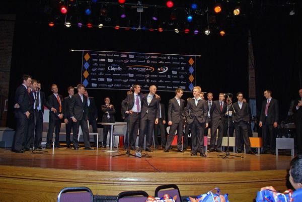 The team presentation was enveloped in a lighthearted and jovial atmosphere.