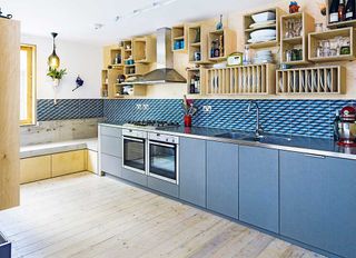 open plan side return extension kitchen units and storage