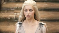 Emilia Clarke as she appeared in the first and last seasons of Game of Thrones as Daenerys Targaryen.