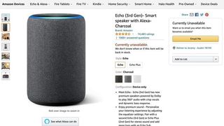 Amazon Echo 3rd Gen Out Of Stock