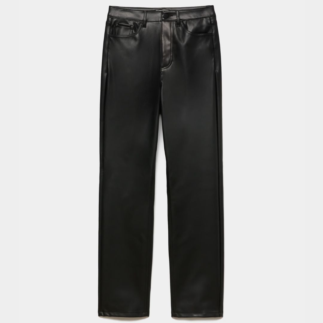 M&amp;amp;S Faux Leather Straight-Leg Trousers