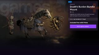 Diablo 4 Prime Gaming Death's Burden Bundle Mount