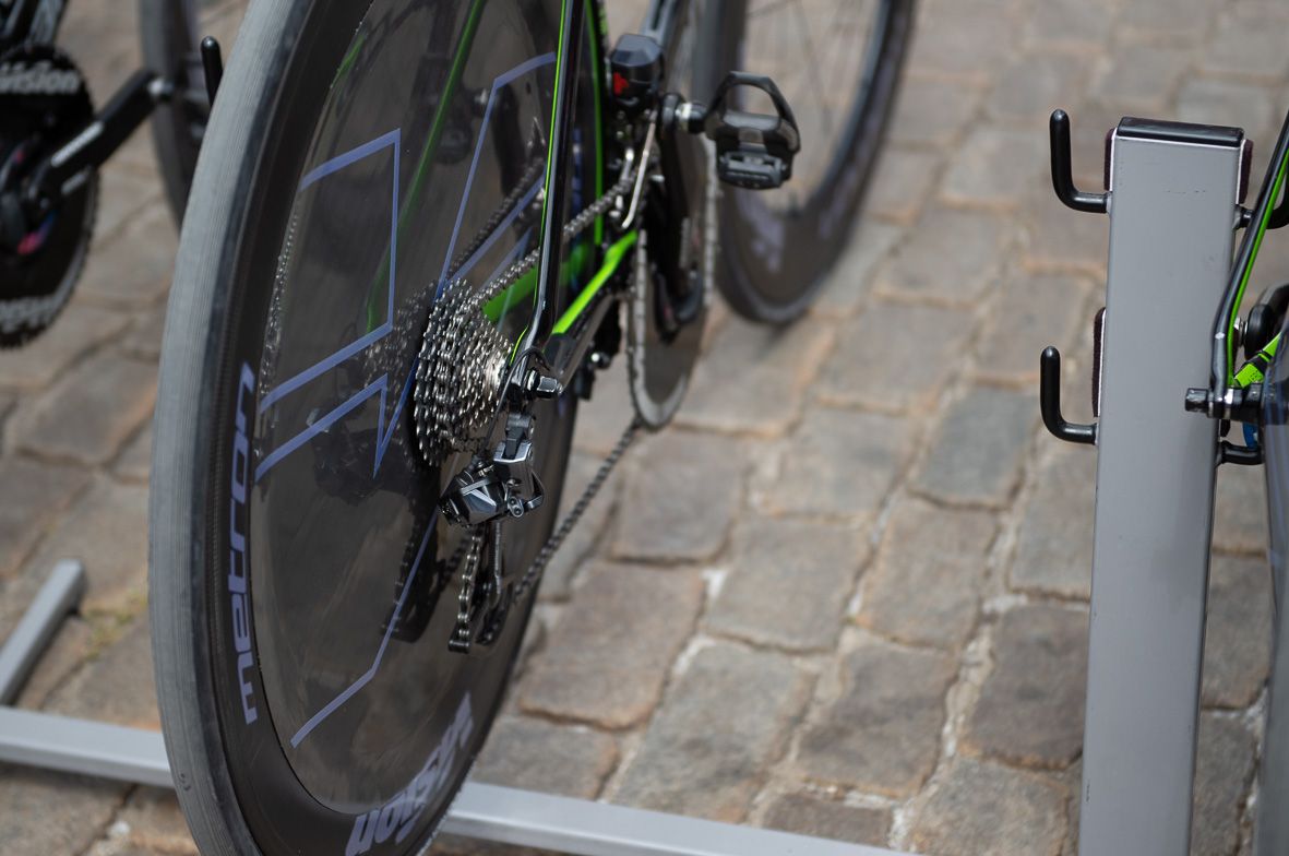 The US-registered squad paired their Vision Metron wheels with tubeless tyres from Vittoria