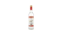 Stolichnaya Vodka on white background