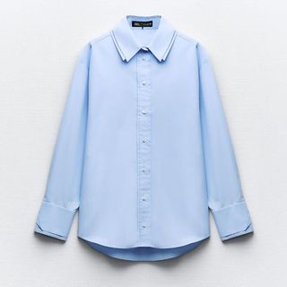 Zara Cotton Pleated Collar Shirt
